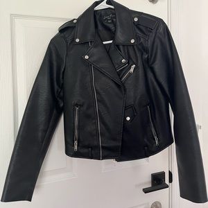 Black Leather Jacket • Size small